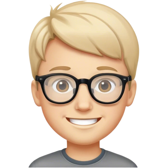smiling boys wearing glasses emoji