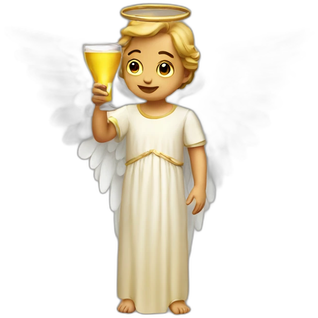 Angel drinking emoji