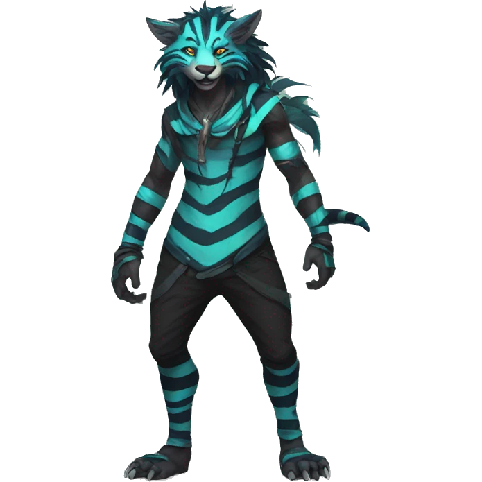 Cool Edgy Vernid species with stripes by LiLaiRa full body emoji