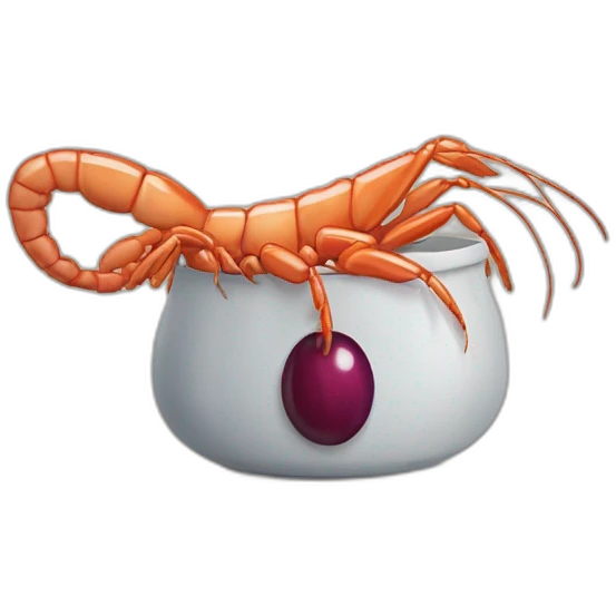 Une crevette qui a un tabliers emoji