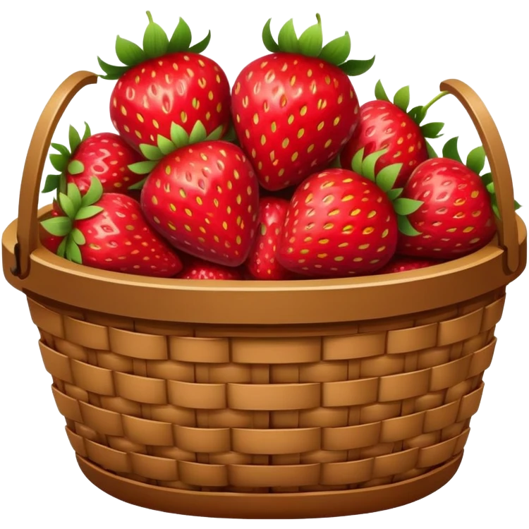 Brown basket with strawberries  emoji