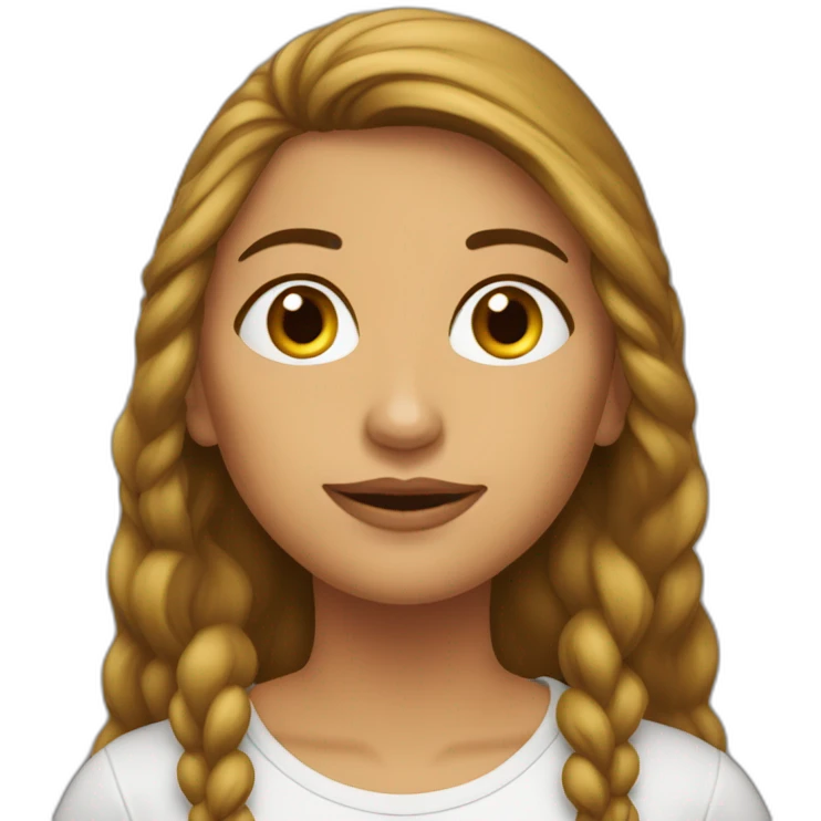 Mujer trigueña pelo largo crespo miel largo emoji