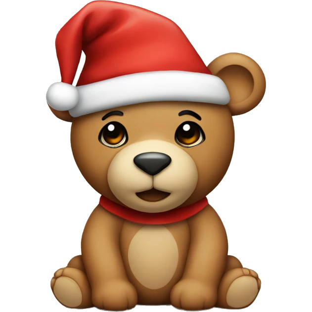 teddy with christmas hat emoji