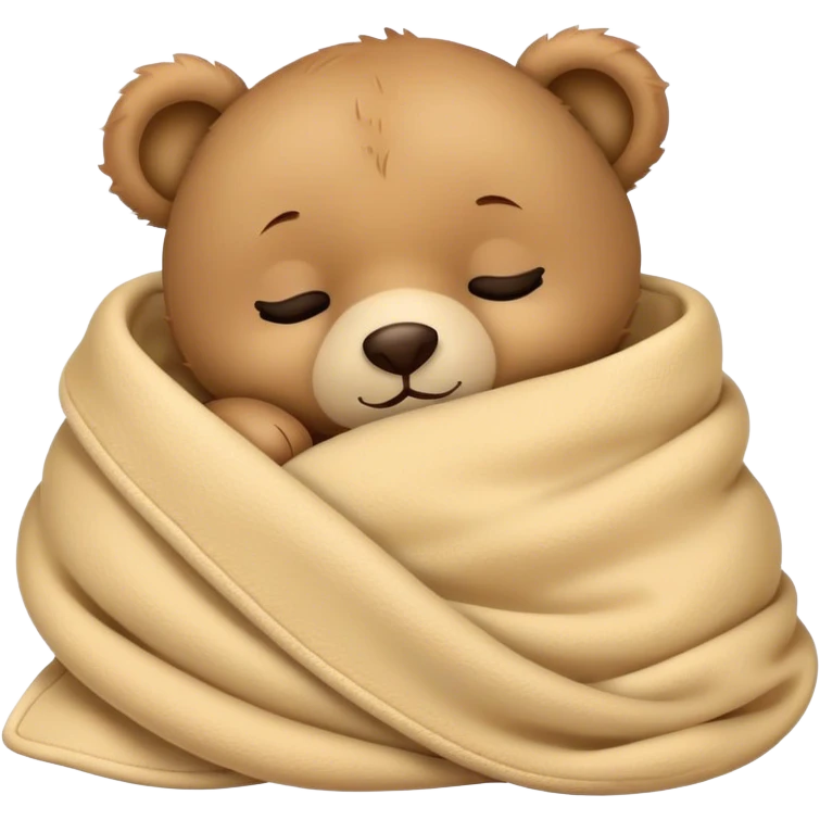 Baby Teddy Bear sleeping in a blanket  emoji