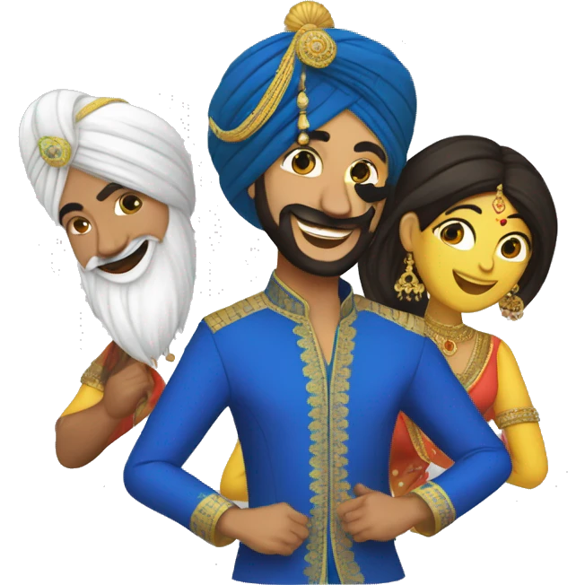 Bhangra with chadra and turla pagg emoji