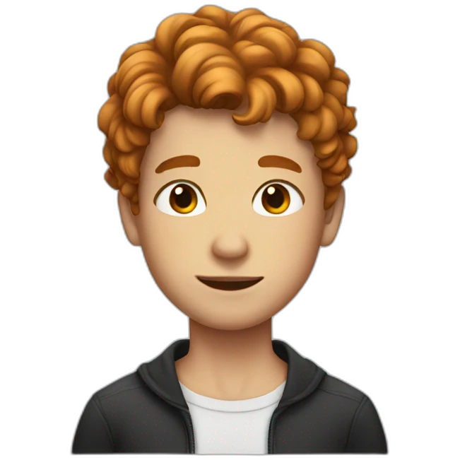 A boy with freckles and ref hair emoji