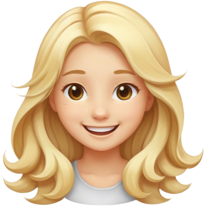 smiling girl with blonde hair emoji