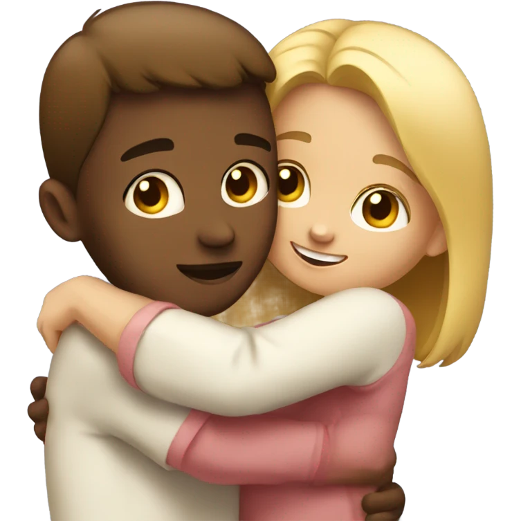 girl hugging boy  emoji