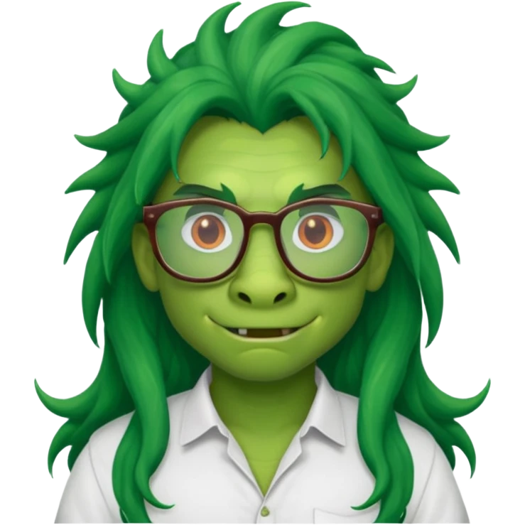 long hair dragon with shirt and glasses emoji