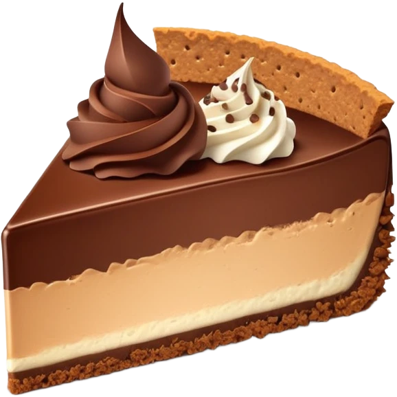 Chocolate mousse cheesecake slice  emoji