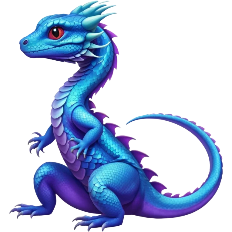 Chinese Water Dragon Purple Blue emoji