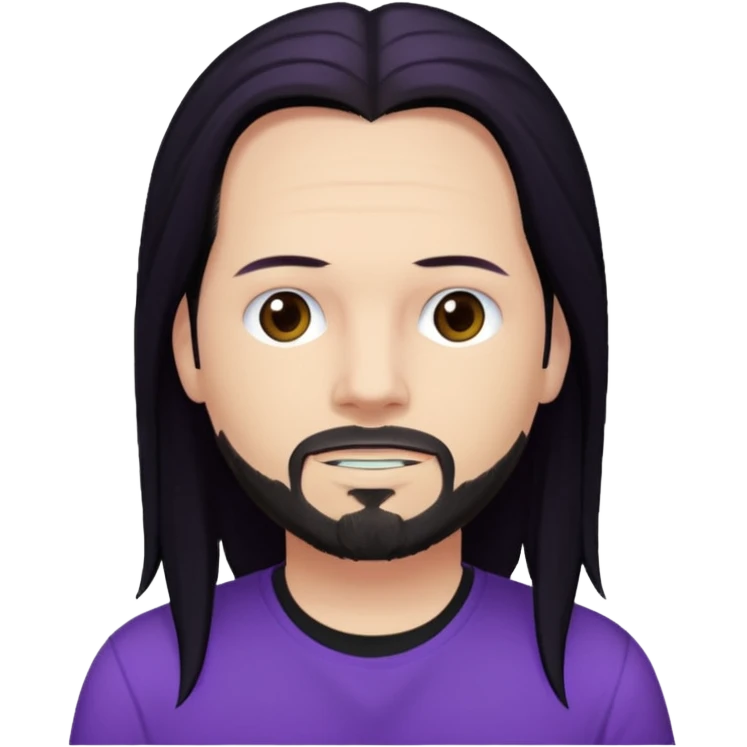 Jonathan Davis with long black hair, purple shirt emoji