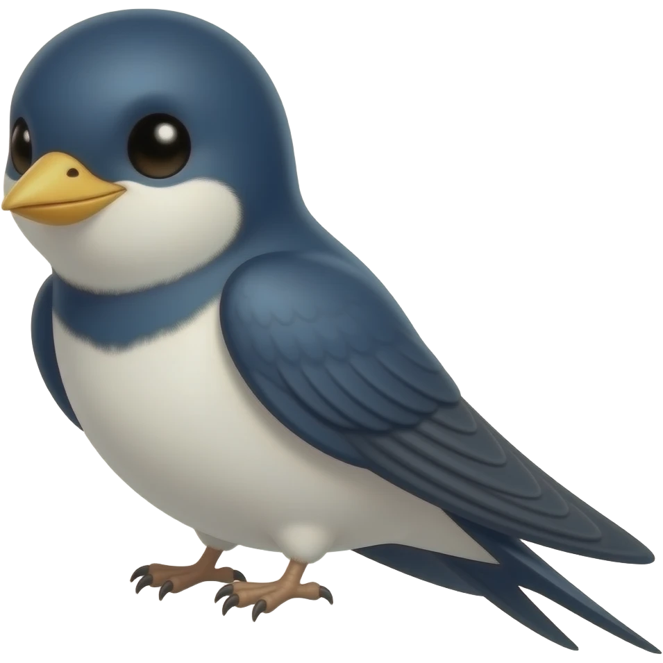 create a swallow that is feminine alike with friendly smile emoji