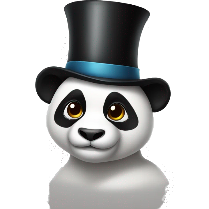 Panda wearing a really long top hat emoji