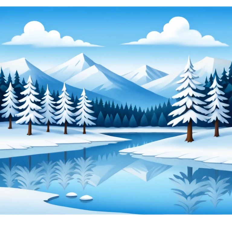 simple painting with winter landscape emoji