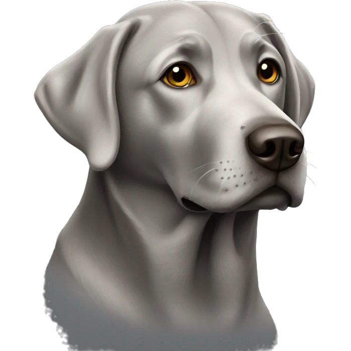 A slightly old grey Labrador emoji