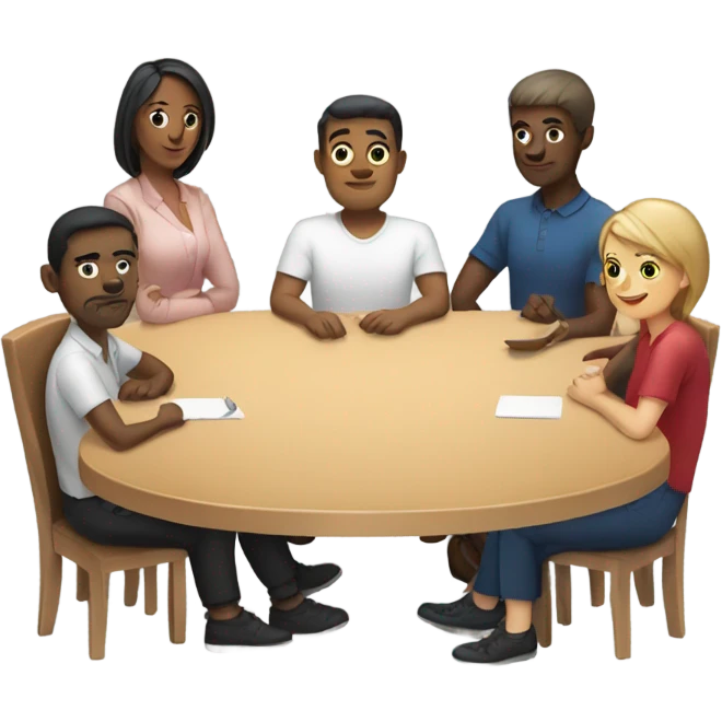 6 people sitting at a table emoji