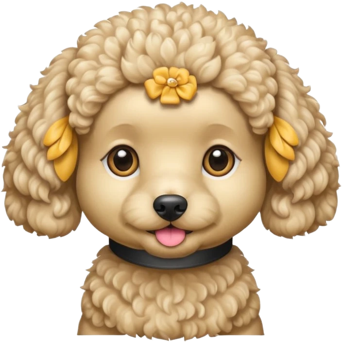 Small poodle bichon beige dog emoji