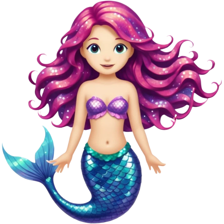 Glitter mermaid emoji