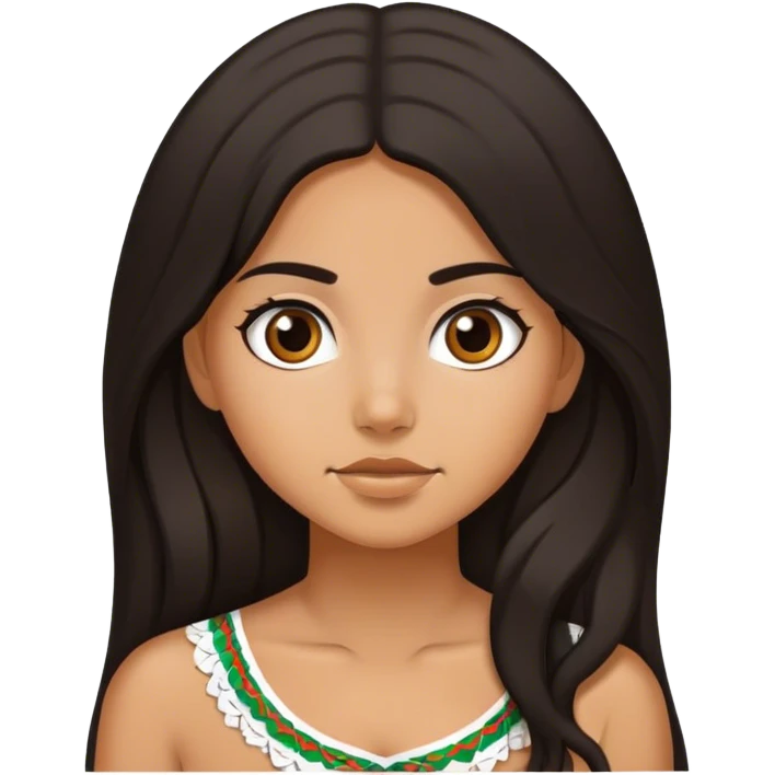  White but tan Mexican girl with brown black ish hair with long hair emoji