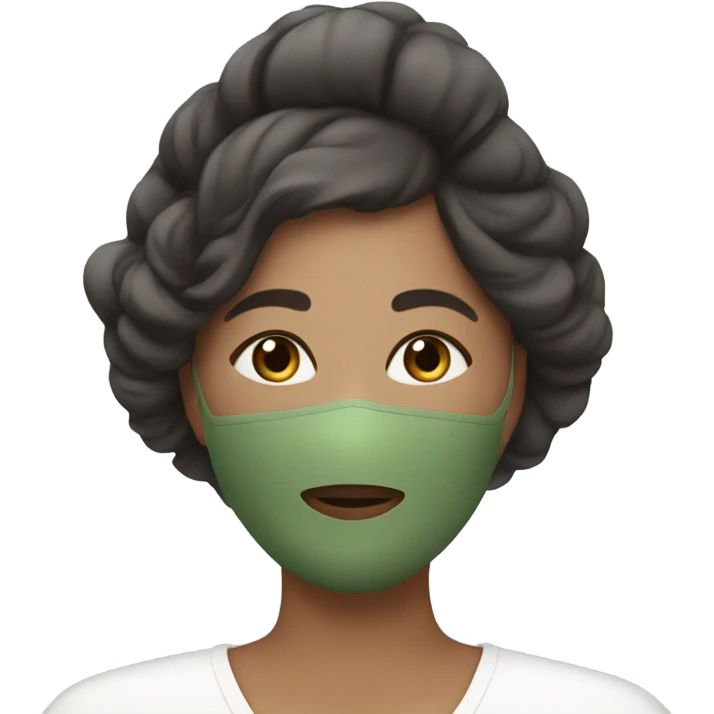 Lady with face mask spa beauty full face relaxing emoji