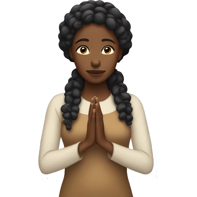 Black woman praying emoji
