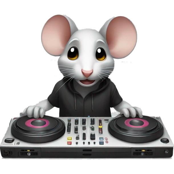Mouse being a dj  emoji
