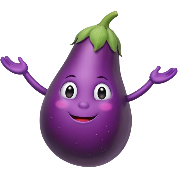 eggplant emoji with hands and legs emoji