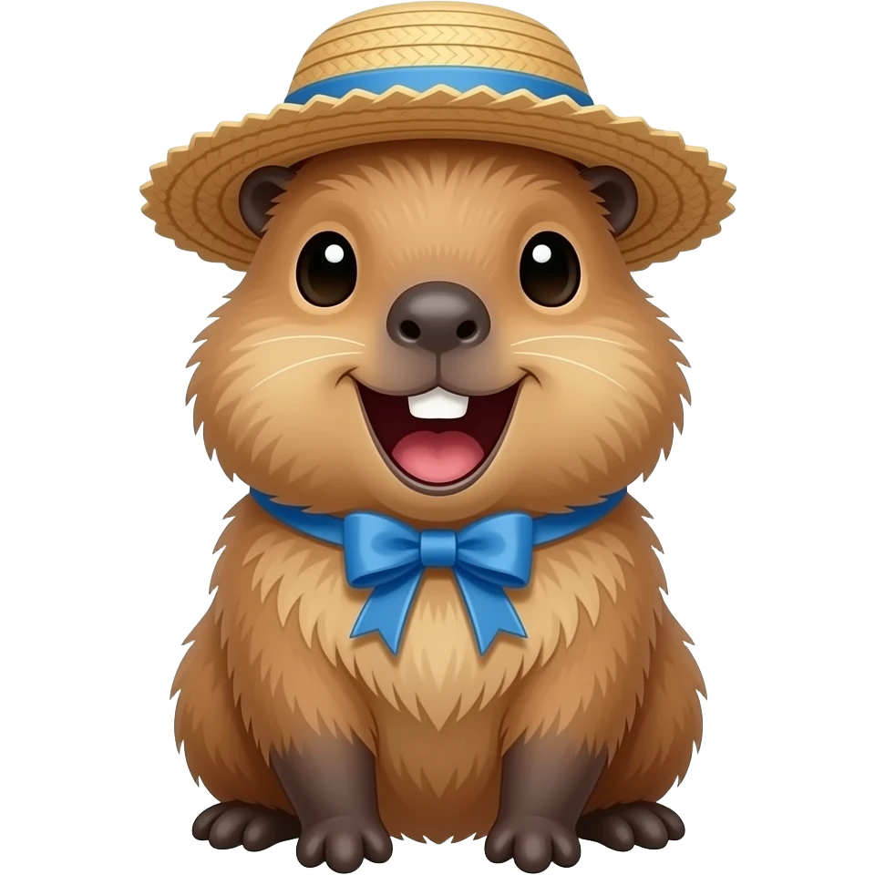 Make a cute baby capybara’s laughing with the little hats emoji