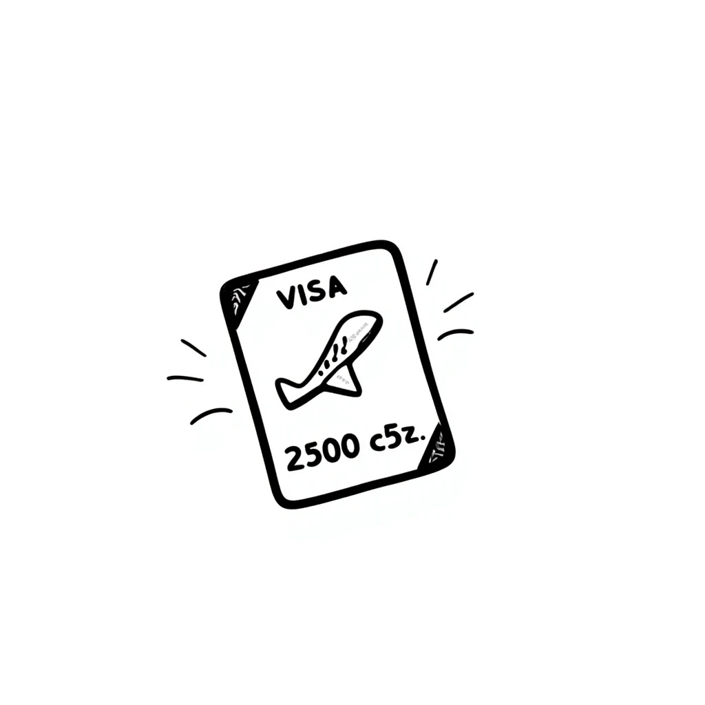 hand-drawn lines doodle style visa stamp, no background emoji