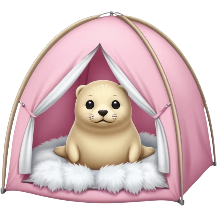 Seal in a light pink tent  emoji