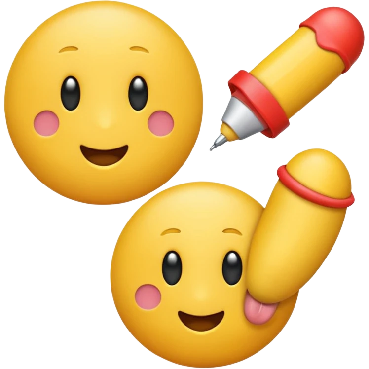 Yellow round emojis that both have penises doing sexual acts emoji