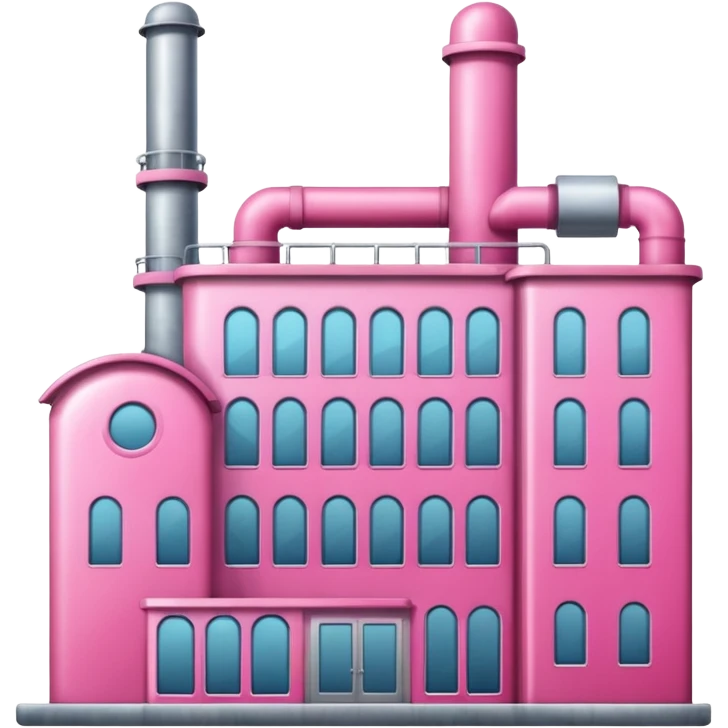 A pink factory transparent background emoji