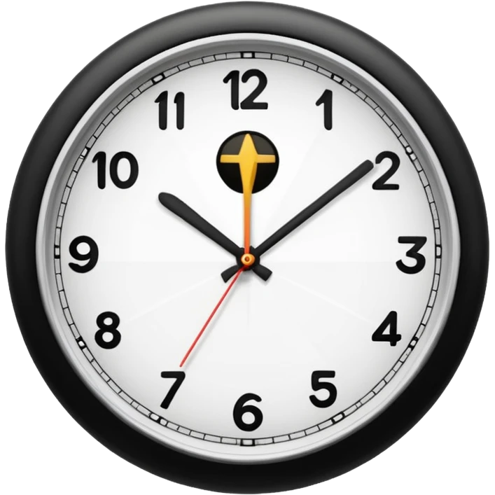 horloge avec la petite aiguille sur le 6 et la grande sur le 3 emoji