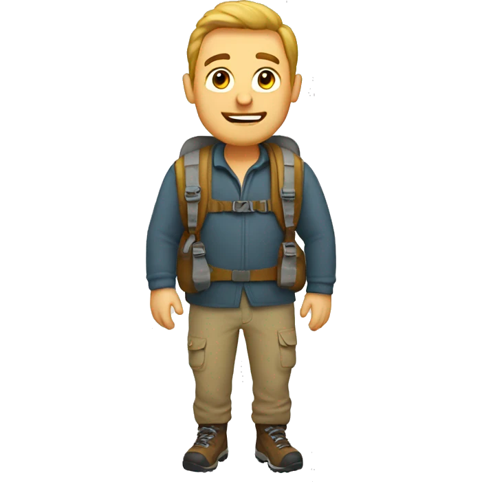 white guy hiker emoji