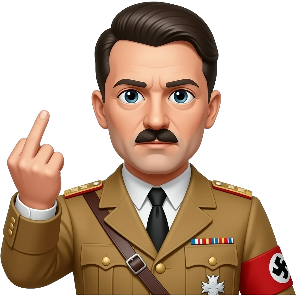 Adolf flipping the bird emoji