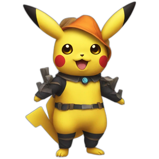 Pikachu with Halloween costume emoji