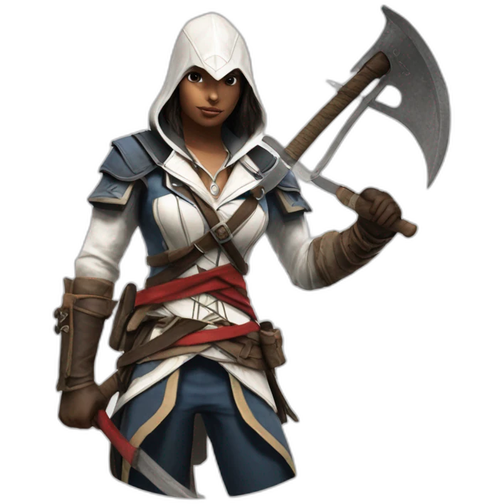 Connor's avatar with her ax in Assassin's Creed 3 emoji