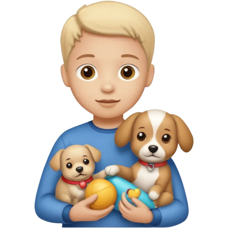 child with dog toy emoji