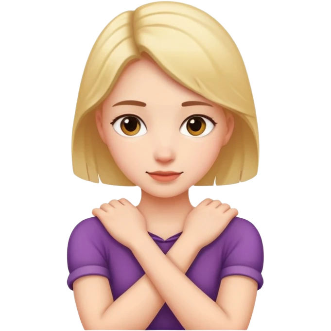 Girl with arms around her neck emoji
