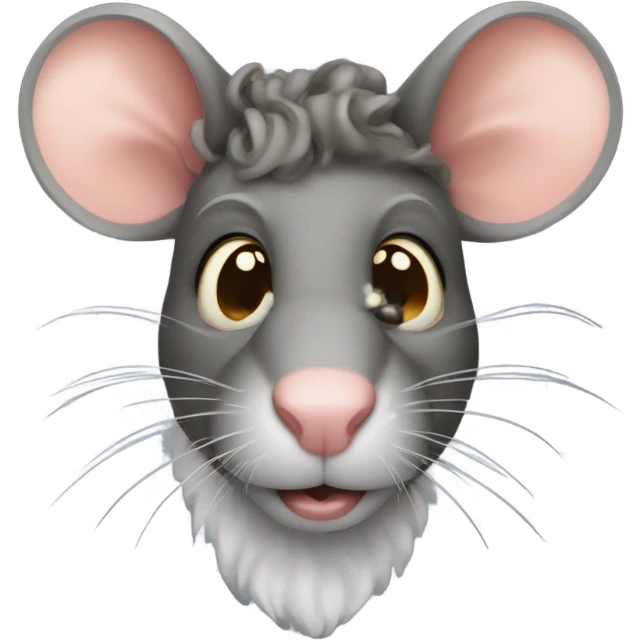 rat with sidelock curls in emoji