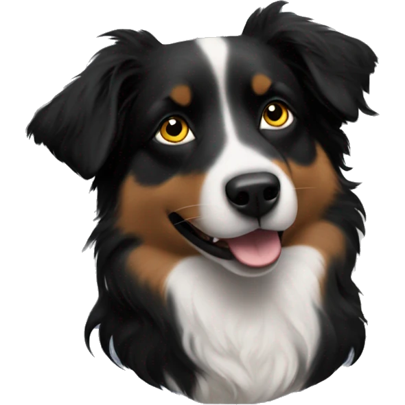 Small black australian shepherd dog moon emoji