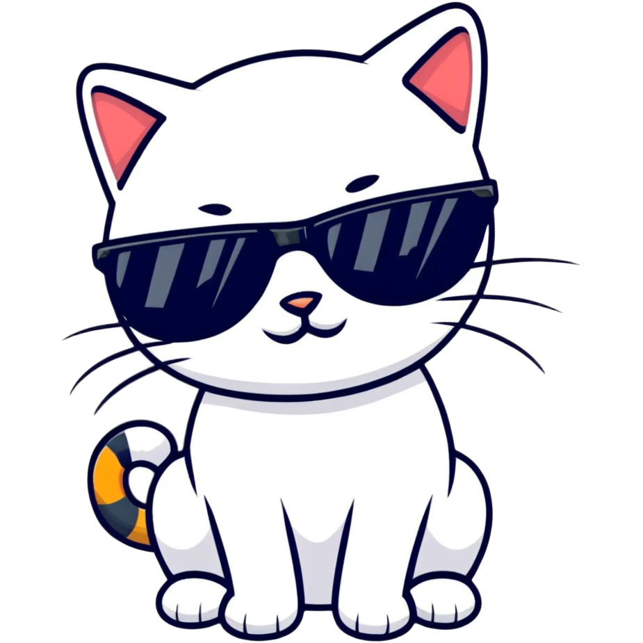 Cool cat wearing sunglasses emoji