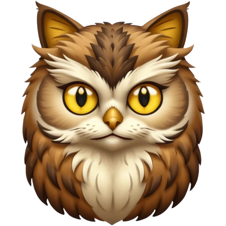 Cat owl combined plz emoji
