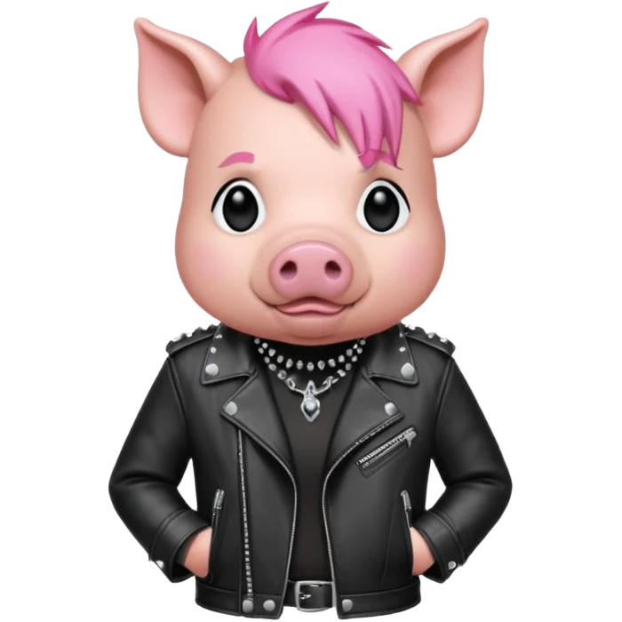 pink haired metalhead pig emoji