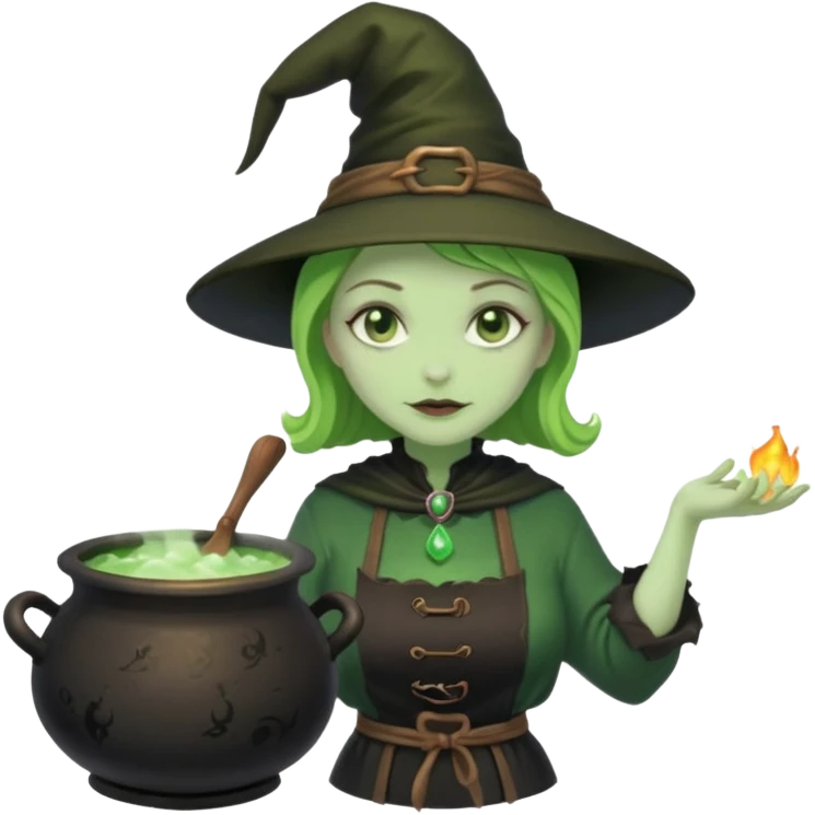 green witch cooking potion emoji