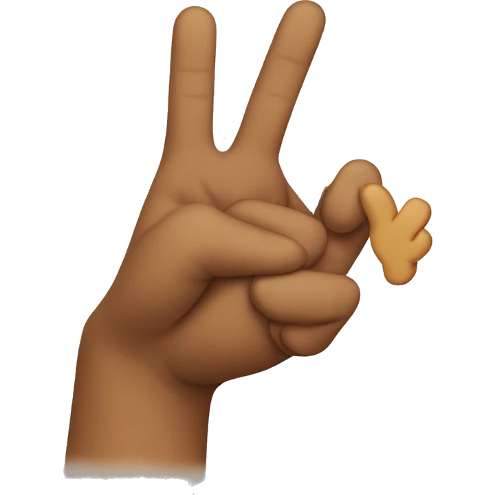 Emoji holding up peace fingers and pouting  emoji