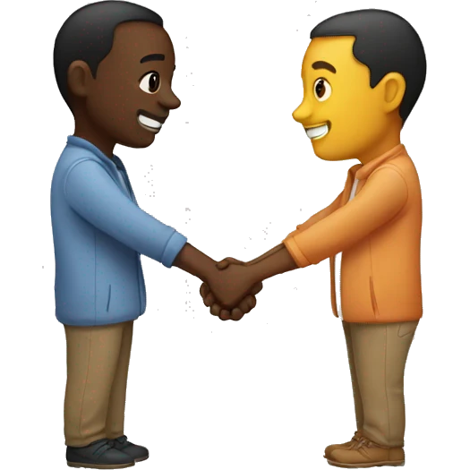 Two friends are holding hands together  emoji