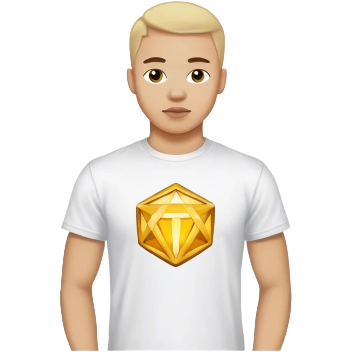 A man with the wealthyhood logo (https://wealthyhood.com) on his t-shirt emoji