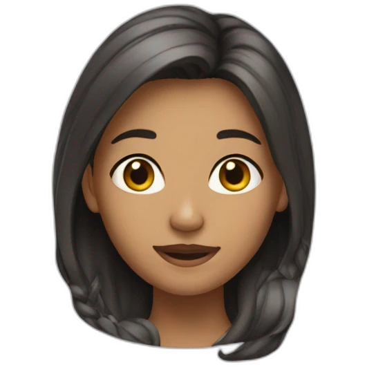The girl comes out the door. emoji